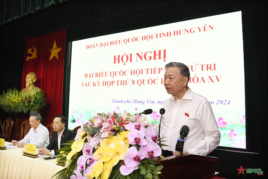 Tổng Bí thư Tô Lâm tiếp xúc cử tri tỉnh Hưng Yên sau Kỳ họp thứ tám, Quốc hội khóa XV