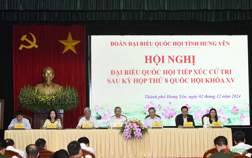 Tổng Bí thư Tô Lâm tiếp xúc cử tri tỉnh Hưng Yên sau Kỳ họp thứ tám, Quốc hội khóa XV