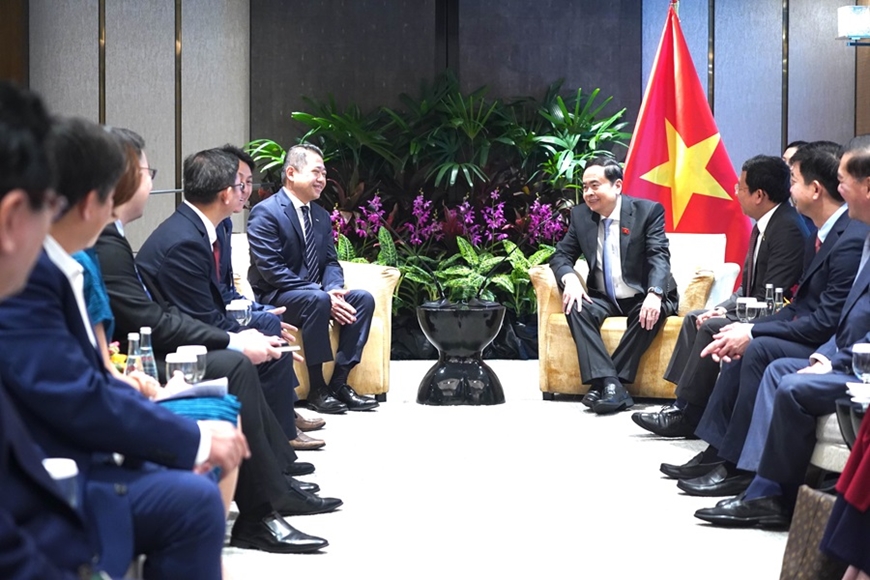 Chủ tịch Quốc hội Trần Thanh Mẫn tiếp lãnh đạo một số tập đoàn của Singapore