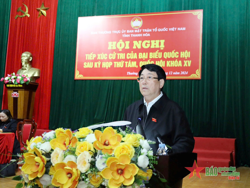 Chủ tịch nước Lương Cường tiếp xúc cử tri tỉnh Thanh Hóa sau Kỳ họp thứ tám, Quốc hội khóa XV