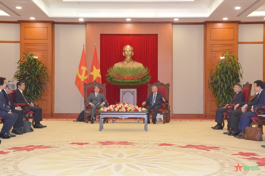 Tổng Bí thư Tô Lâm tiếp Chủ tịch Hội đồng quản trị Ngân hàng Hợp tác quốc tế Nhật Bản