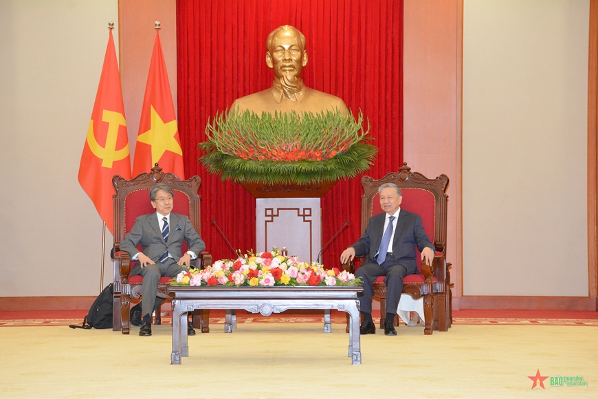 Tổng Bí thư Tô Lâm tiếp Chủ tịch Hội đồng quản trị Ngân hàng Hợp tác quốc tế Nhật Bản