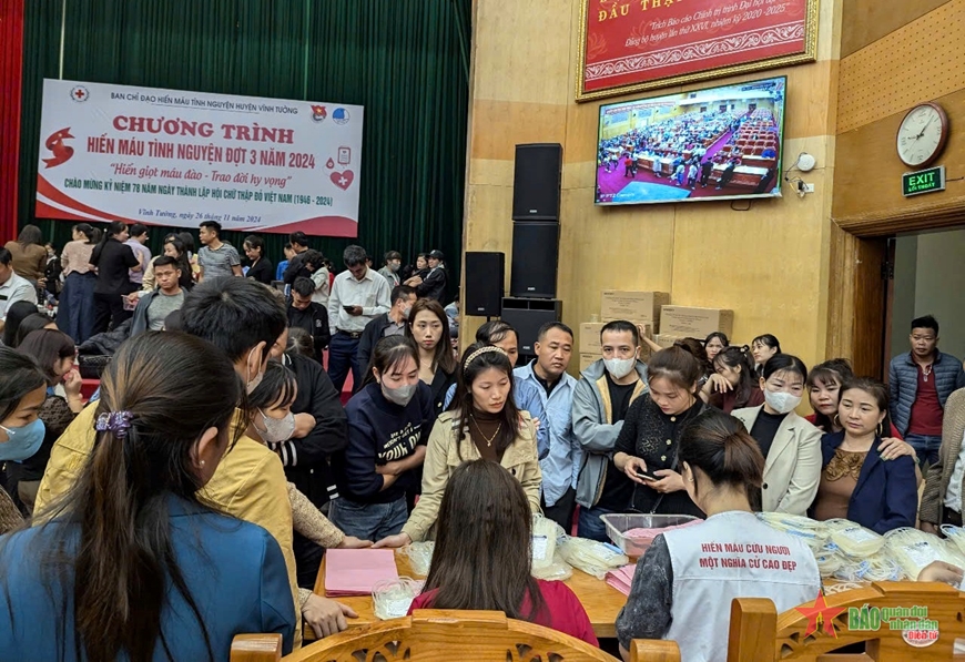 Lan tỏa nghĩa cử hiến máu tình nguyện ở Vĩnh Tường