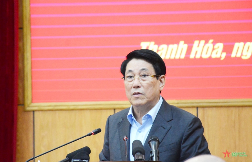 Chủ tịch nước Lương Cường làm việc với Ban Thường vụ Tỉnh ủy Thanh Hóa