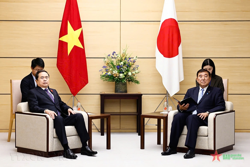 Chủ tịch Quốc hội Trần Thanh Mẫn hội kiến Thủ tướng Nhật Bản Ishiba Shigeru