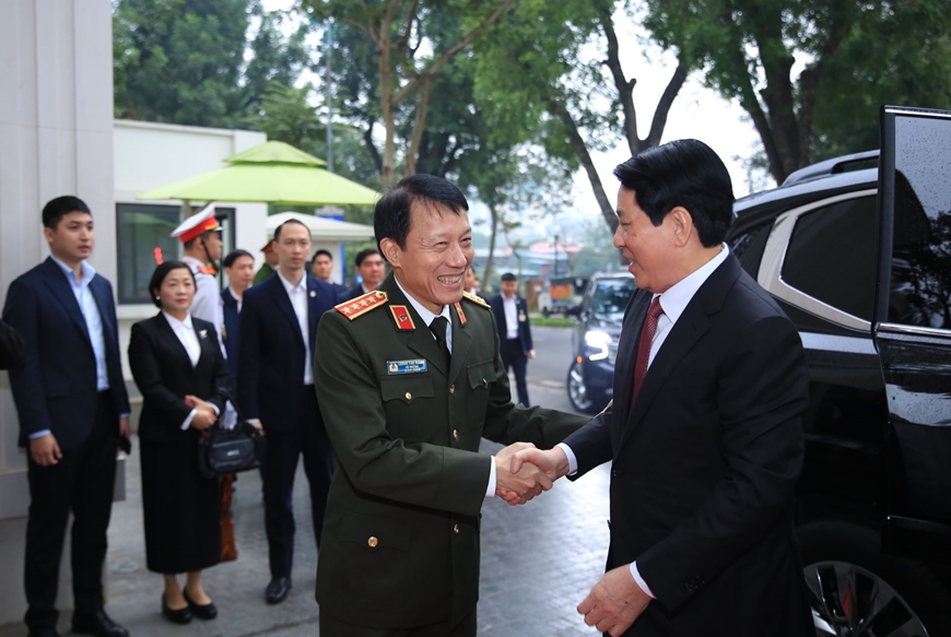 Chủ tịch nước Lương Cường thăm và làm việc với Bộ Công an