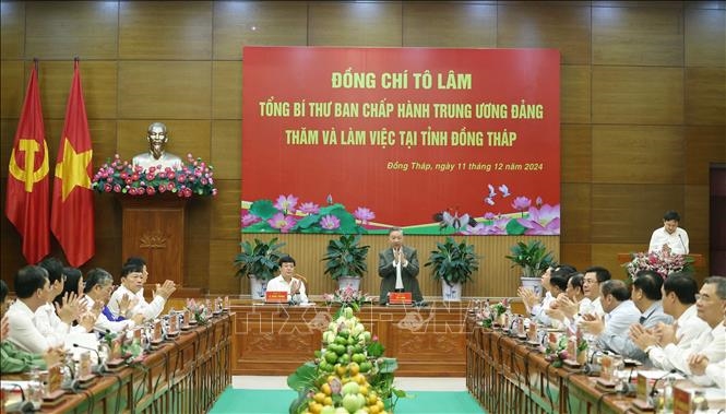 Tổng Bí thư Tô Lâm làm việc với Ban Chấp hành Đảng bộ tỉnh Đồng Tháp