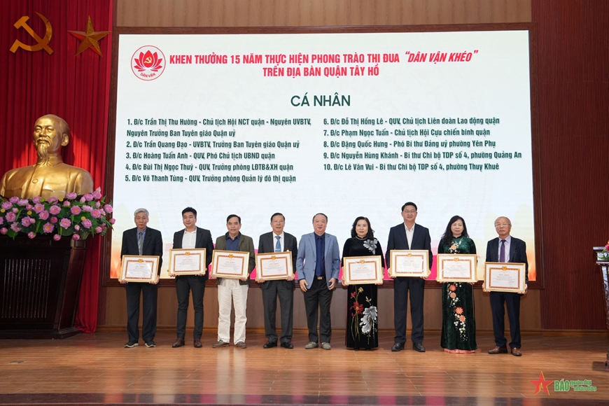 Quận Tây Hồ triển khai hơn 1.800 mô hình Dân vận khéo trong 15 năm qua