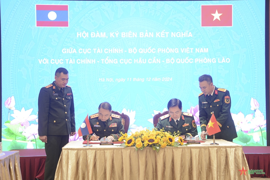 Cục Tài chính, Bộ Quốc phòng Việt Nam và Cục Tài chính, Tổng cục Hậu cần Bộ Quốc phòng Lào hội đàm, ký biên bản kết nghĩa