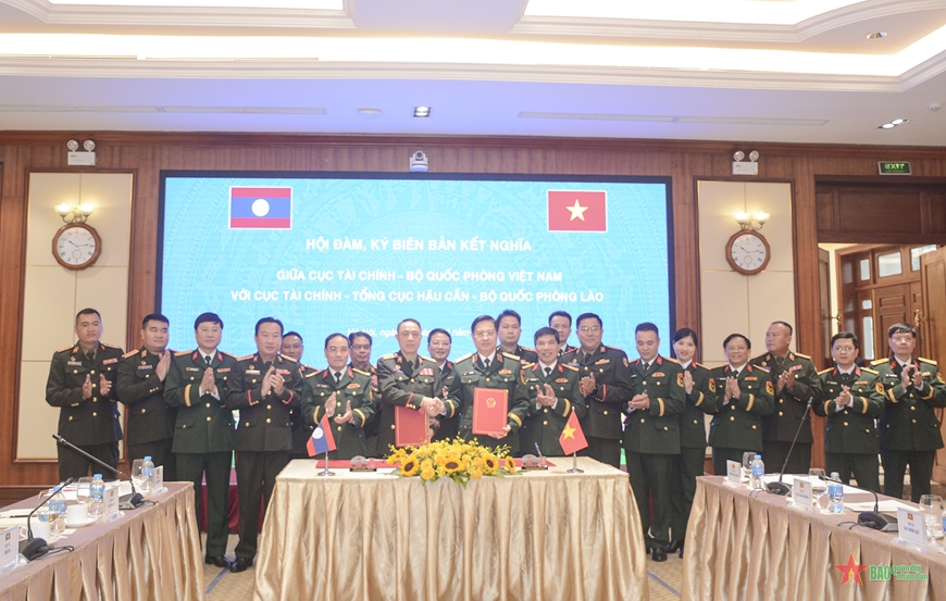 Cục Tài chính, Bộ Quốc phòng Việt Nam và Cục Tài chính, Tổng cục Hậu cần Bộ Quốc phòng Lào hội đàm, ký biên bản kết nghĩa