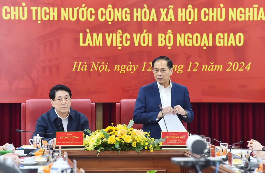 Chủ tịch nước Lương Cường làm việc với Bộ Ngoại giao