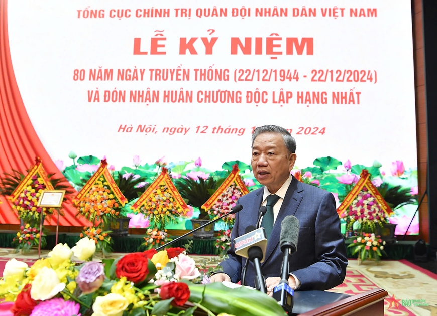 Tổng Bí thư Tô Lâm dự Lễ kỷ niệm 80 năm Ngày truyền thống Tổng cục Chính trị Quân đội nhân dân Việt Nam
