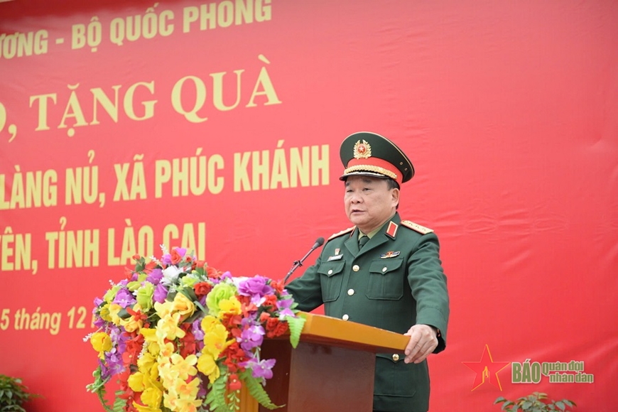 Thượng tướng Hoàng Xuân Chiến phát biểu tại buổi lễ. 