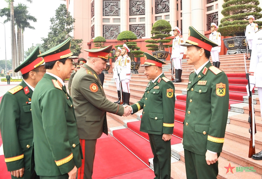 Đại tướng Phan Văn Giang chủ trì lễ đón Bộ trưởng Bộ Quốc phòng Belarus