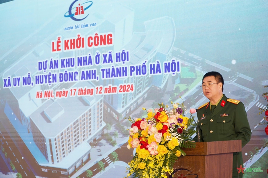 Thượng tướng Vũ Hải Sản dự lễ khởi công Dự án khu nhà ở xã hội tại xã Uy Nỗ, huyện Đông Anh