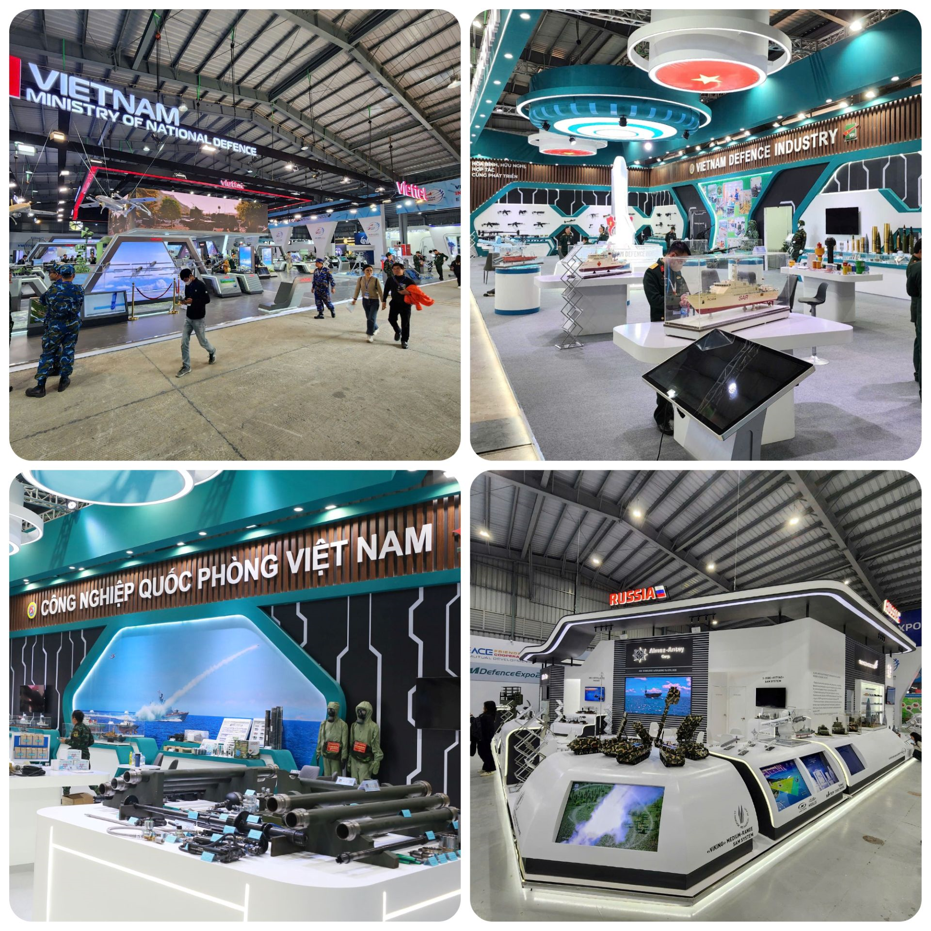 Cận cảnh khu vực trưng bày trong nhà tại Triển lãm Quốc phòng Quốc tế Việt Nam 2024