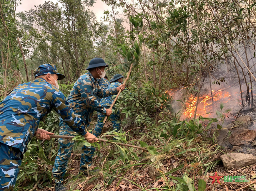 Quảng Ninh: Huy động nhiều lực lượng chữa cháy rừng tại phường Bãi Cháy