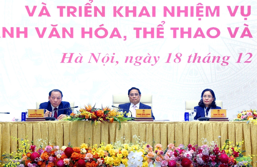 Thủ tướng Phạm Minh Chính dự hội nghị tổng kết năm 2024 của ngành văn hóa, thể thao và du lịch