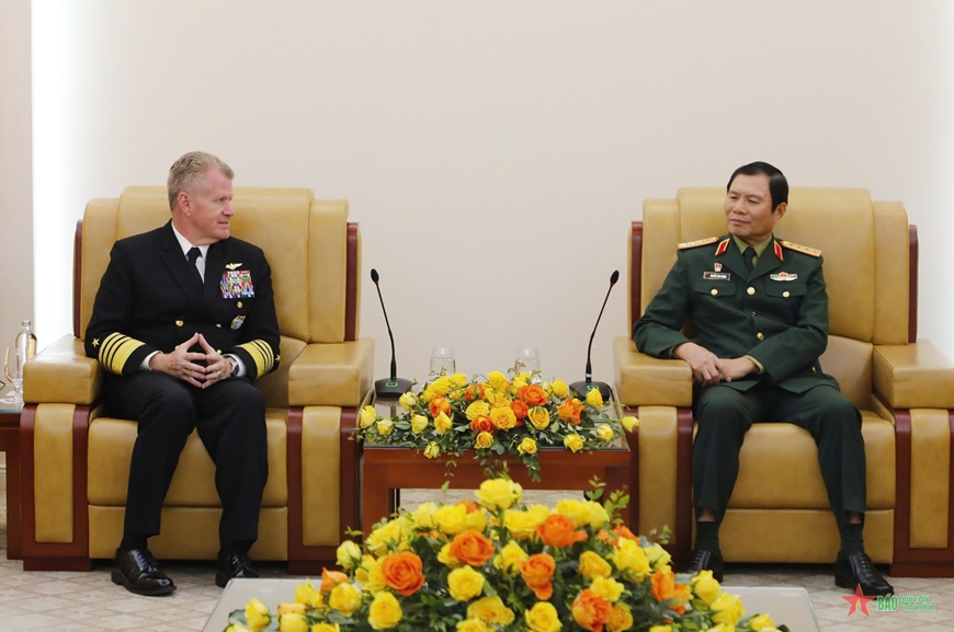 Đại tướng Nguyễn Tân Cương tiếp Tư lệnh Bộ tư lệnh Ấn Độ Dương - Thái Bình Dương Hoa Kỳ