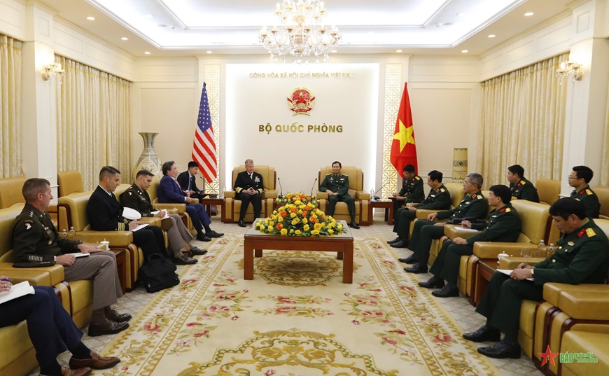 Đại tướng Nguyễn Tân Cương tiếp Tư lệnh Bộ tư lệnh Ấn Độ Dương - Thái Bình Dương Hoa Kỳ