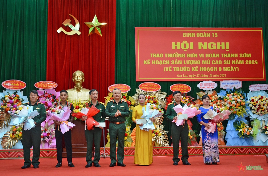 Công ty 74 (Binh đoàn 15) xuất sắc hoàn thành sớm kế hoạch sản lượng mủ cao su năm 2024
