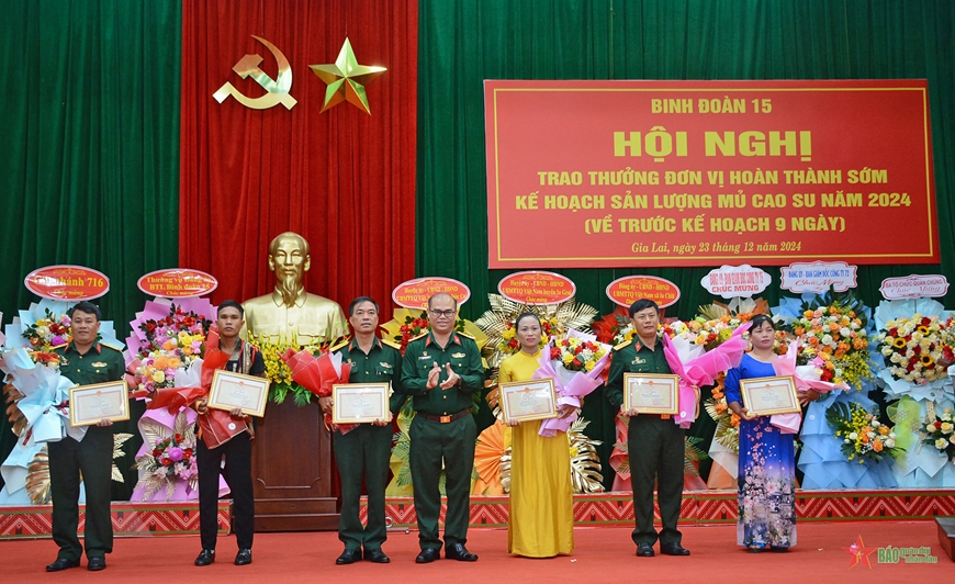 Công ty 74 (Binh đoàn 15) xuất sắc hoàn thành sớm kế hoạch sản lượng mủ cao su năm 2024