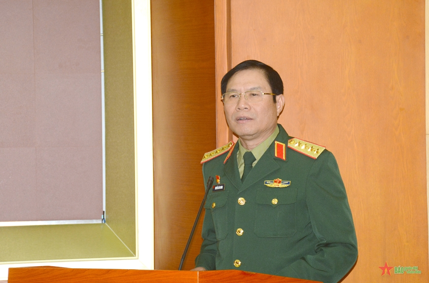 Đại tướng Nguyễn Tân Cương dự, chỉ đạo Hội nghị Đảng ủy Bộ Tổng Tham mưu - Cơ quan Bộ Quốc phòng