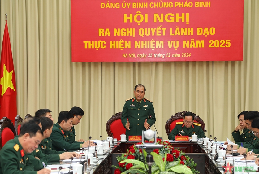 Đảng ủy Binh chủng Pháo binh ra Nghị quyết lãnh đạo thực hiện nhiệm vụ năm 2025