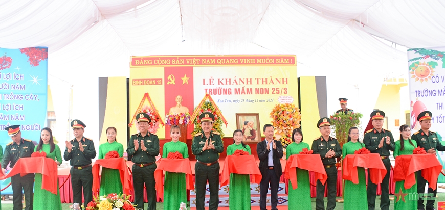 Thượng tướng Võ Minh Lương dự Lễ khánh thành Trường Mầm non 25-3