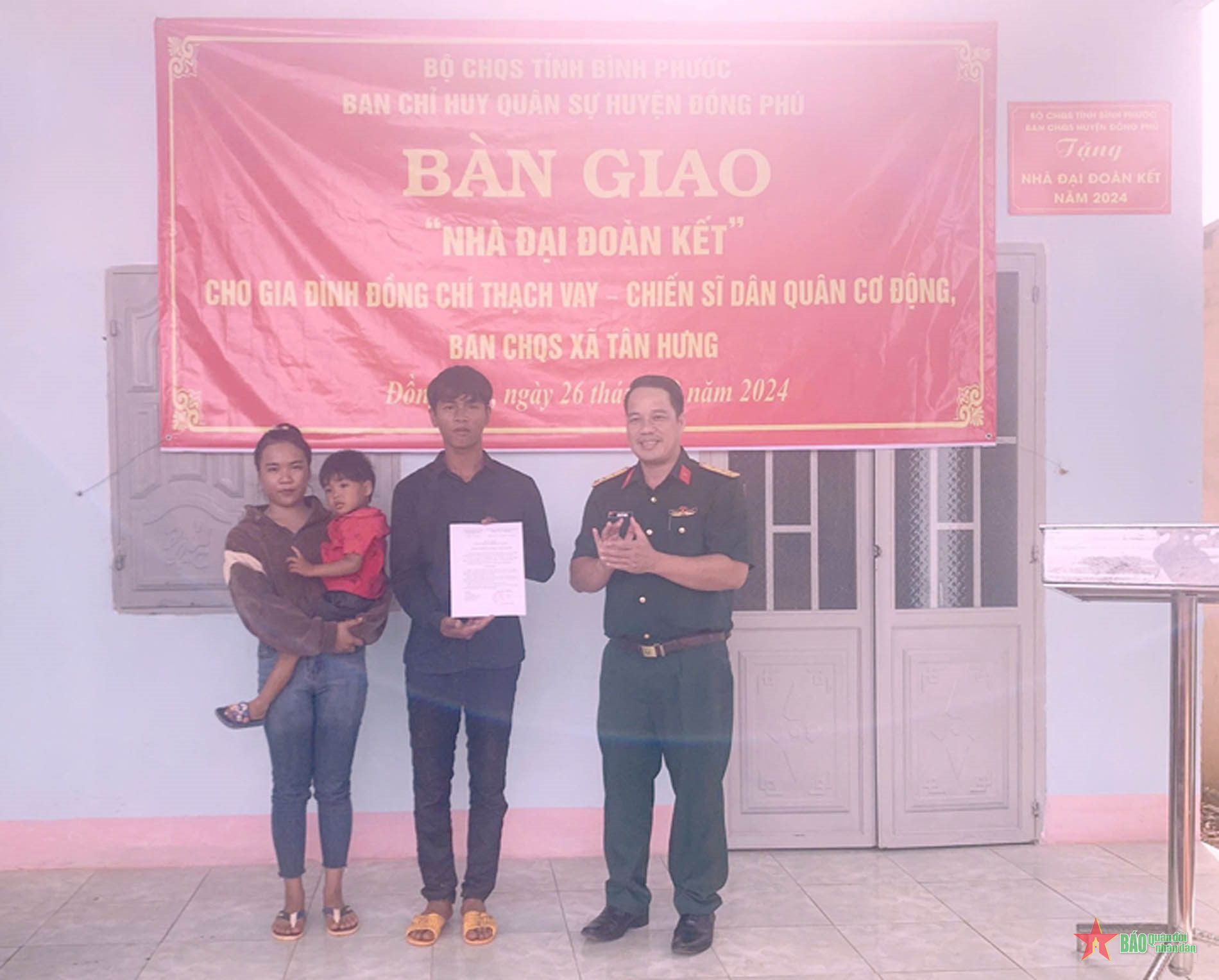 Bình Phước bàn giao nhà “Đại đoàn kết” cho chiến sĩ dân quân khó khăn