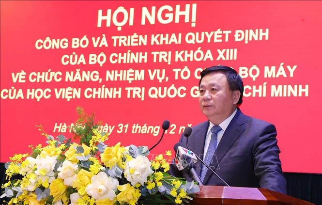 Học viện Chính trị quốc gia Hồ Chí Minh triển khai quyết định của Bộ Chính trị về tổ chức bộ máy mới