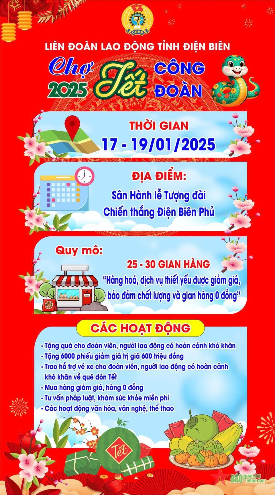 Điện Biên: Tặng 6.000 phiếu giảm giá cho người lao động tại Chợ Tết Công đoàn