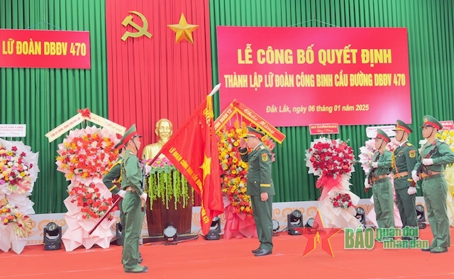 Công bố Quyết định thành lập Lữ đoàn Công binh cầu đường Dự bị động viên 470 (Binh đoàn 12)