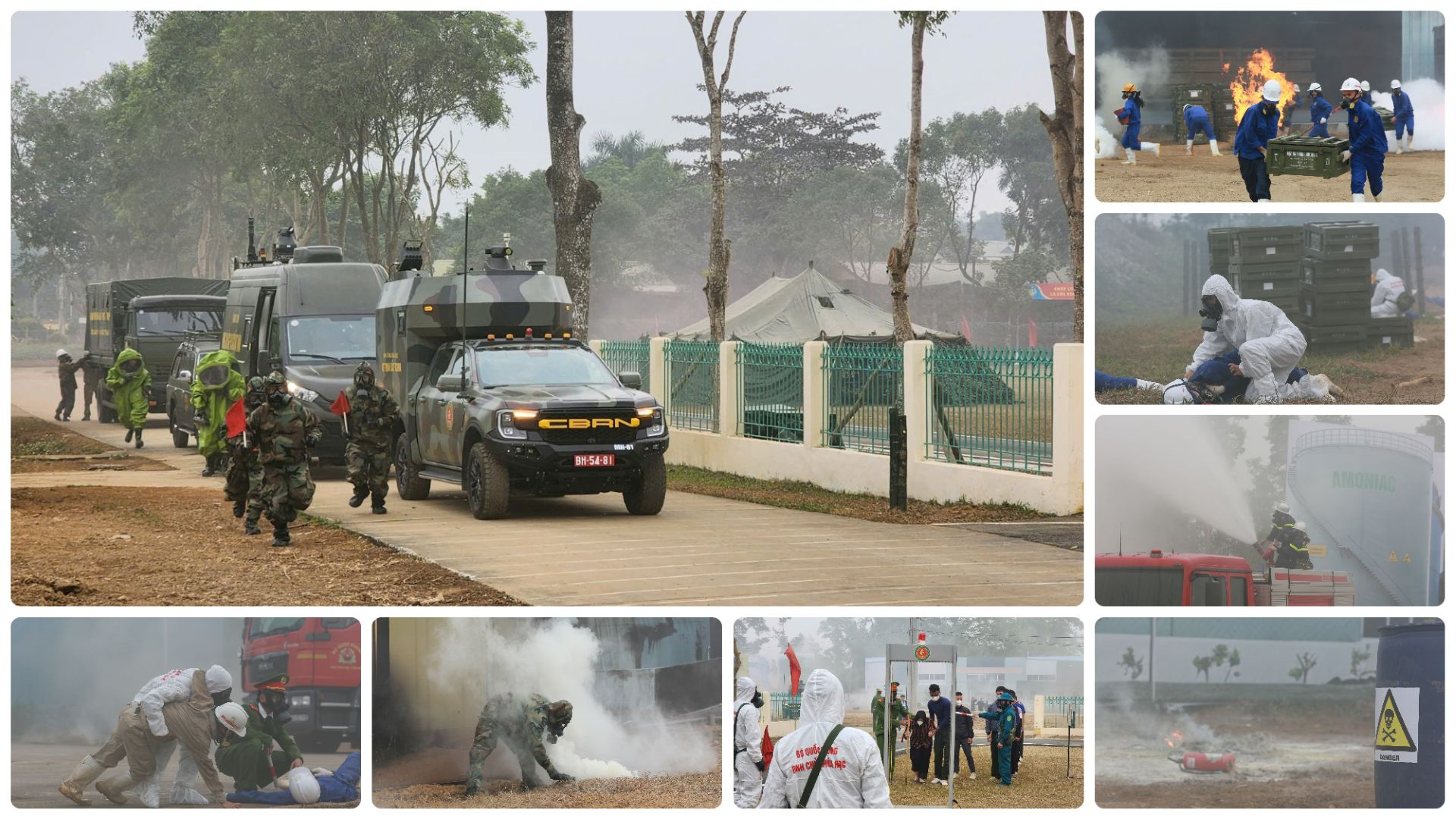 Bộ đội hóa học ngăn khói độc, cứu người trong thảm họa môi trường