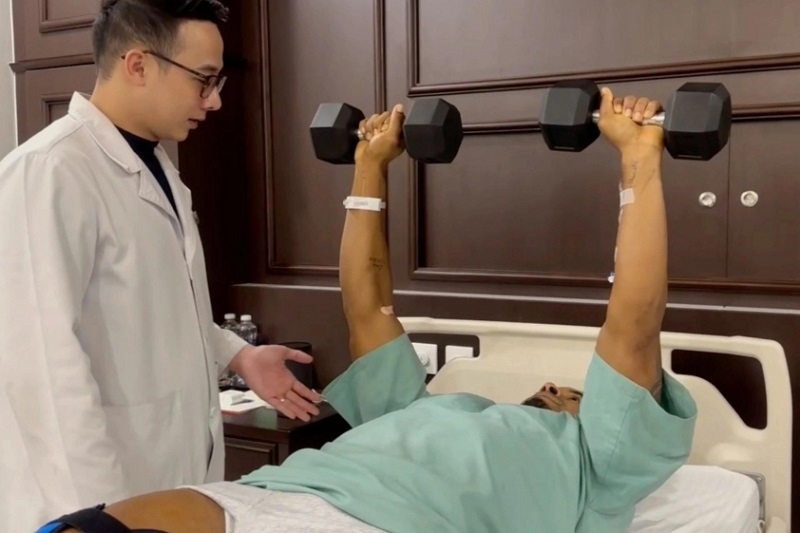 Xuân Son đã bắt đầu quá trình tập hồi phục. Ảnh: Thethao247.vn