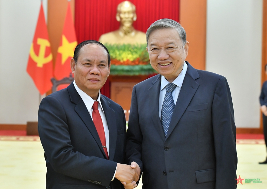 Tổng Bí thư Tô Lâm tiếp Phó thủ tướng Chính phủ, Bộ trưởng Bộ Công an Lào