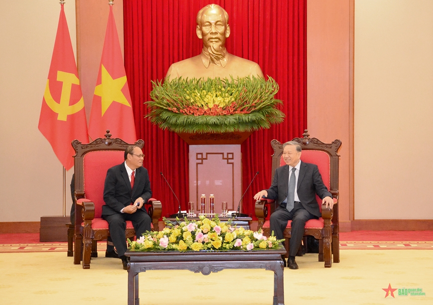 Tổng Bí thư Tô Lâm tiếp Phó thủ tướng Chính phủ, Bộ trưởng Bộ Công an Lào