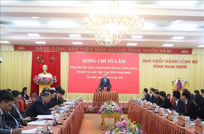 Tổng Bí thư Tô Lâm thăm và làm việc tại tỉnh Nam Định