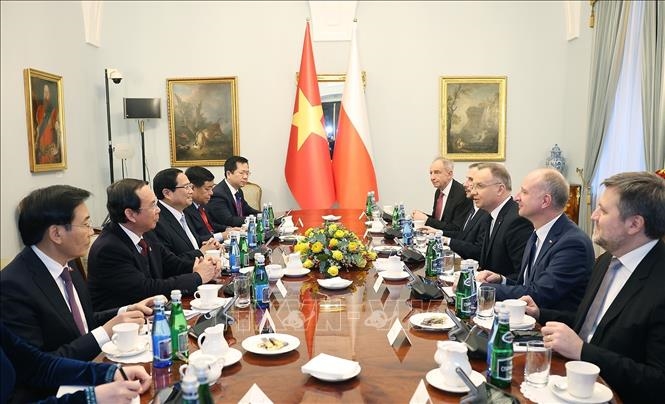 Thủ tướng Phạm Minh Chính hội kiến Tổng thống Ba Lan Andrzej Duda
