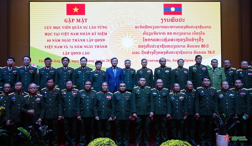 Thượng tướng Lê Quang Minh chủ trì gặp mặt cựu học viên quân sự Lào từng học tại Việt Nam