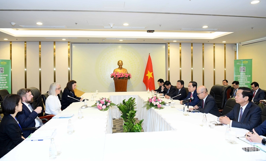 Chủ tịch Quốc hội Trần Thanh Mẫn tiếp Tổng giám đốc Tổ chức quốc tế Pháp ngữ Caroline St-Hilaire