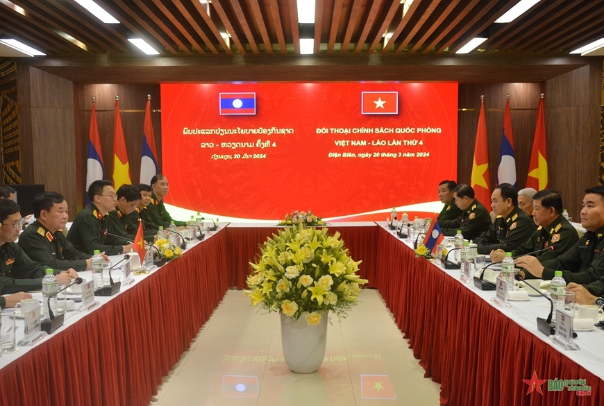 Quang cảnh Đối thoại Chính sách Quốc phòng Việt Nam - Lào lần thứ 4. 