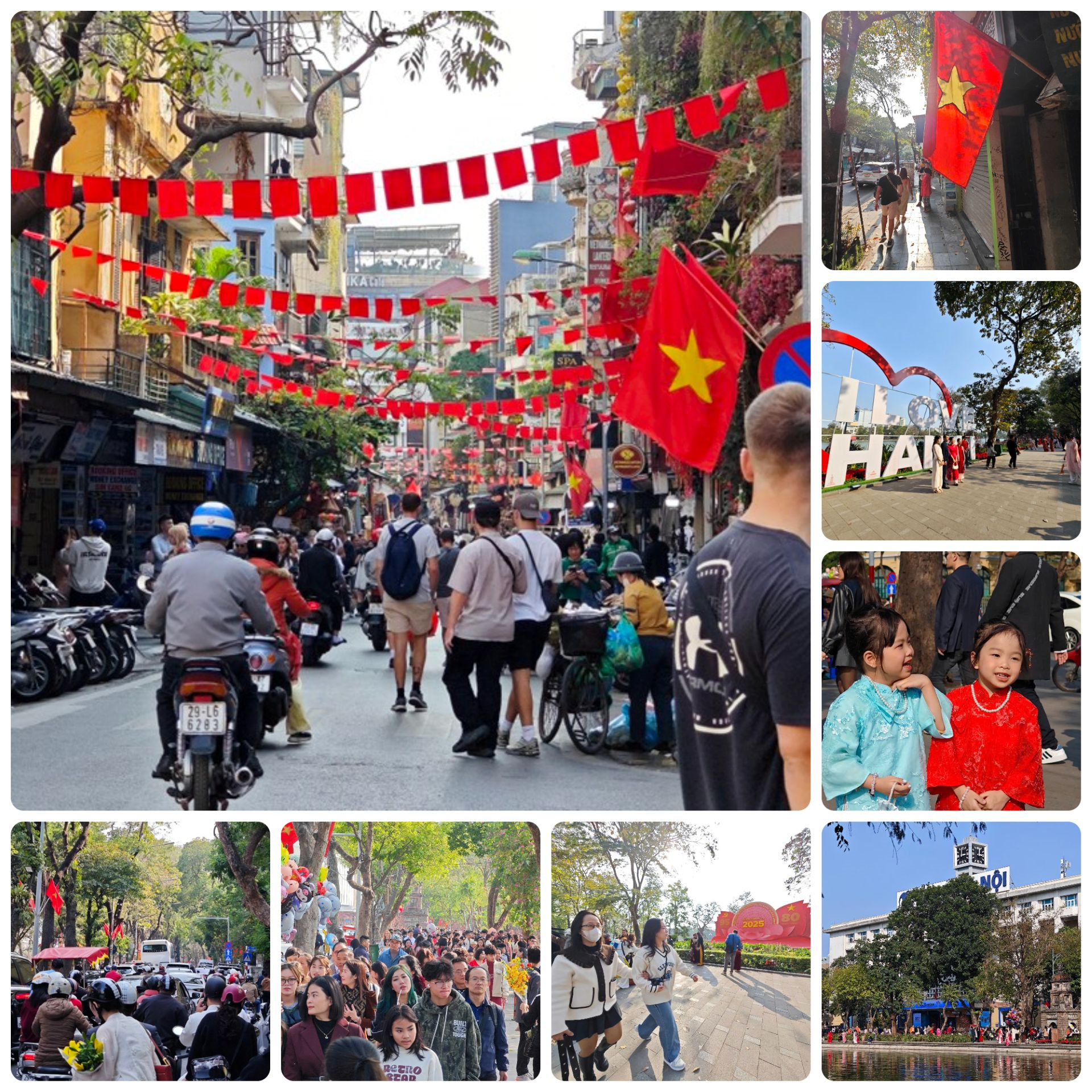 Nắng lên rực rỡ, người dân Thủ đô dạo phố du xuân