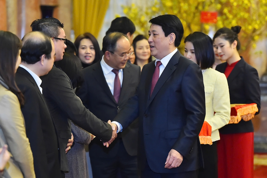 Chủ tịch nước Lương Cường gặp mặt đầu Xuân cán bộ, nhân viên Văn phòng Chủ tịch nước