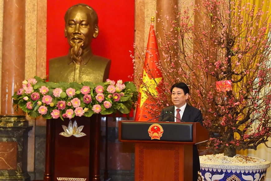 Chủ tịch nước Lương Cường gặp mặt đầu Xuân cán bộ, nhân viên Văn phòng Chủ tịch nước
