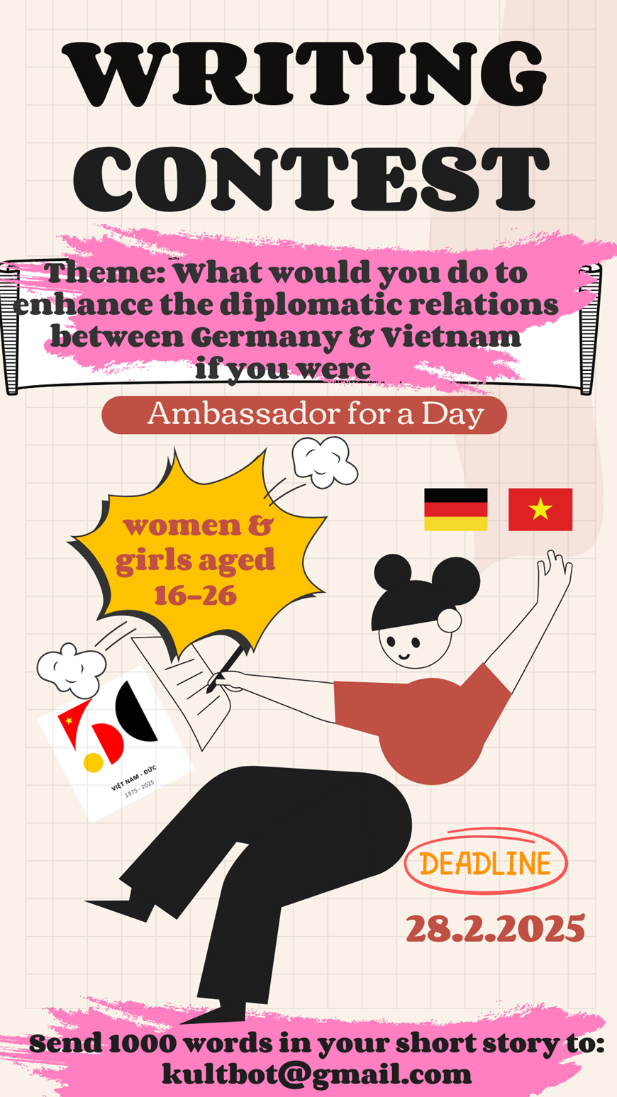 Đại sứ quán Đức tổ chức Cuộc thi viết “Một ngày làm Đại sứ” dành cho nữ sinh Việt Nam