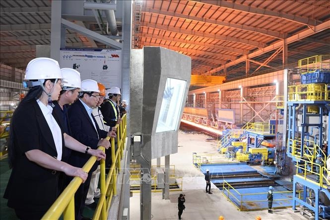 Thủ tướng Phạm Minh Chính thăm Khu liên hợp gang thép Hòa Phát Dung Quất