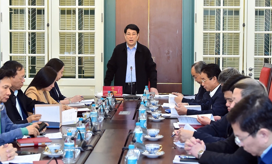 Chủ tịch nước Lương Cường làm việc với văn phòng Chủ tịch nước về công tác tư pháp