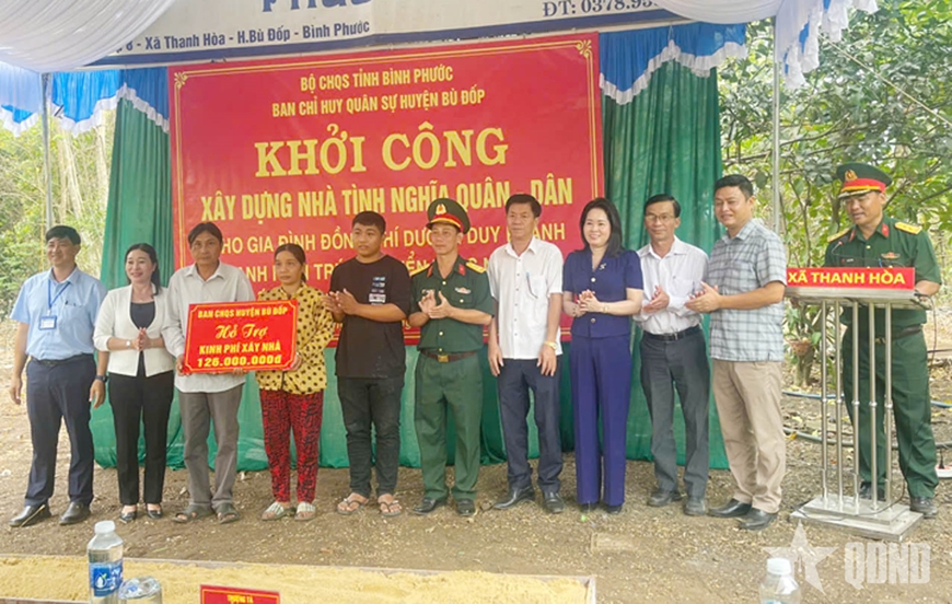 Bình Phước khởi công xây nhà “Tình nghĩa quân - dân” tặng thanh niên tình nguyện nhập ngũ 2025