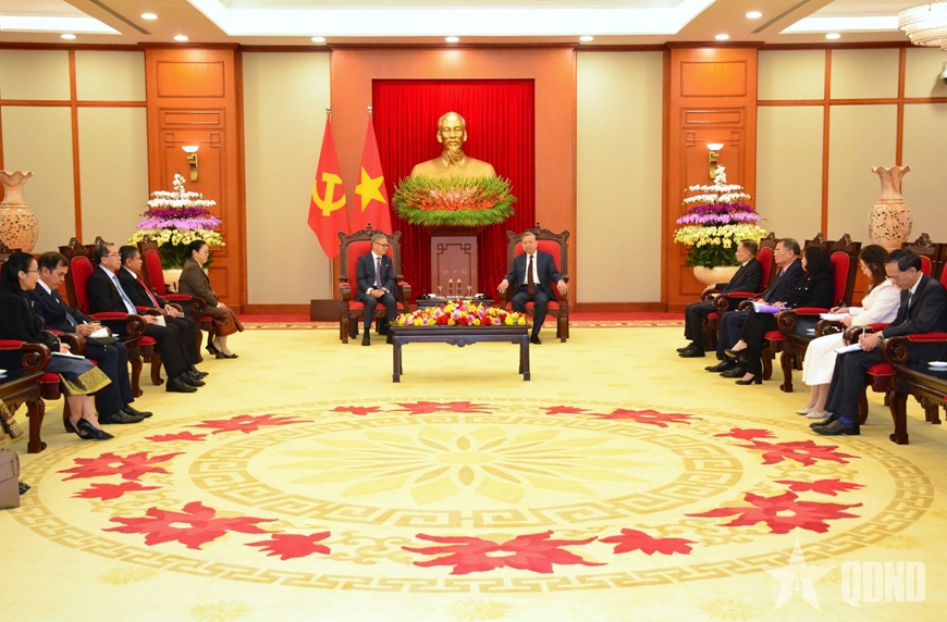 Tổng Bí thư Tô Lâm tiếp Bộ trưởng Bộ Ngoại giao Lào Thongsavanh Phomvihane